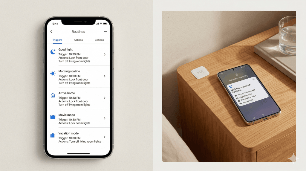 Автоматизація смартфона через Bixby Routines та NFC-теги для управління розумним домом