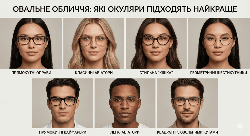 Овальне обличчя які окуляри підходять найкраще