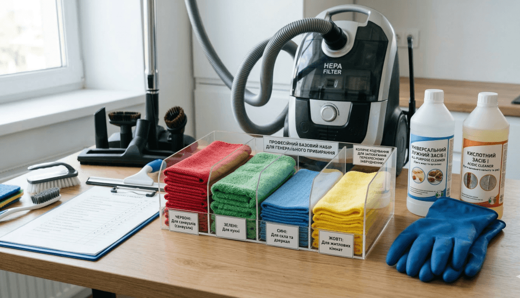 Професійний базовий набір для виконання плану генерального прибирання