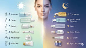 Схема нанесения уходовой косметики что за чем (утро-вечер)