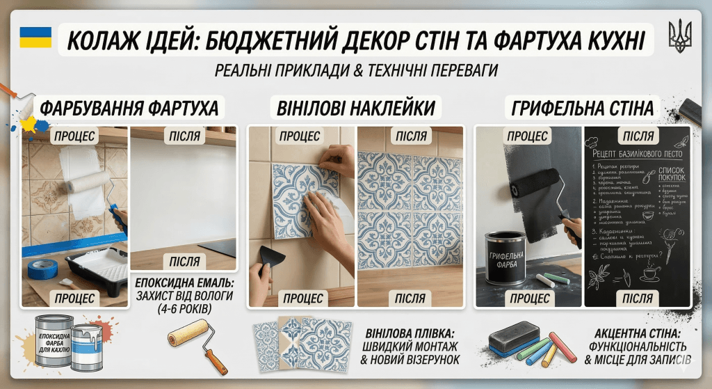 оновлення настінних покриттів та зони кухонного фартуха