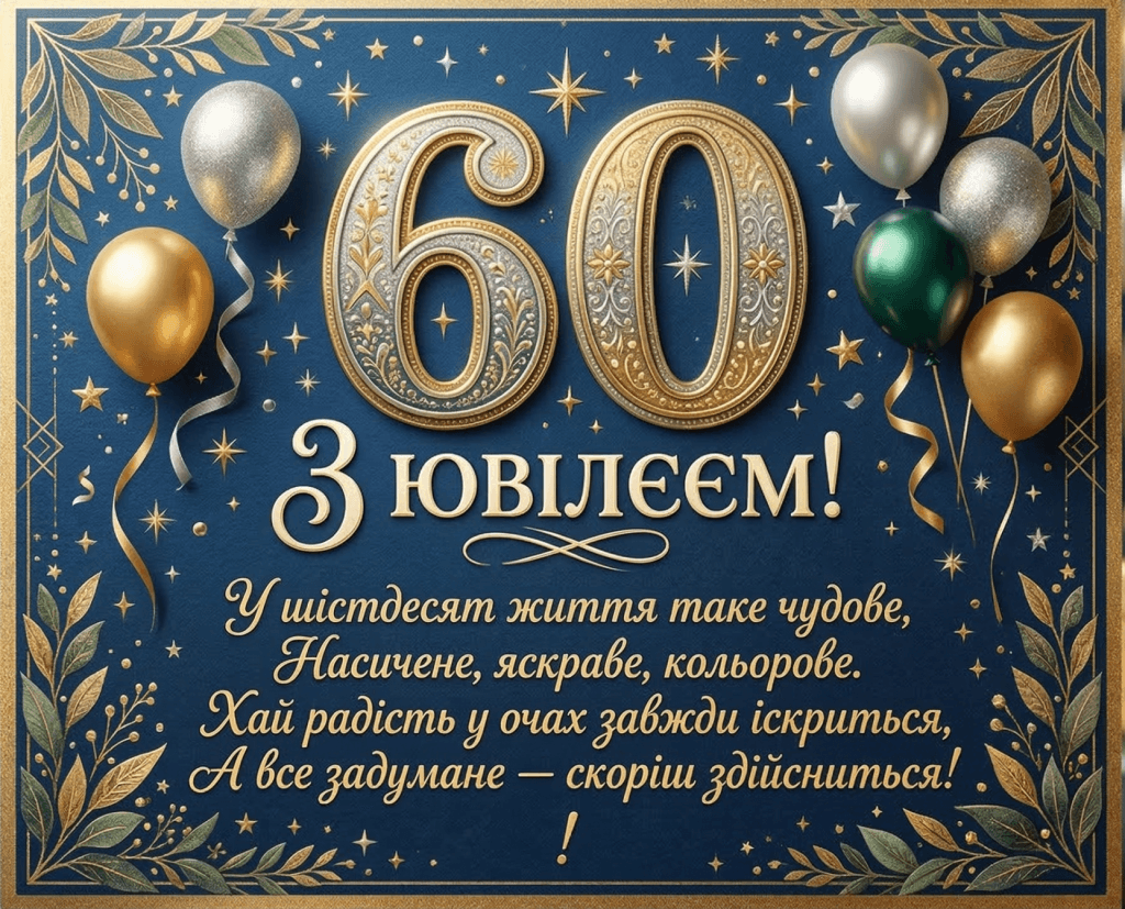 привітання з ювілеєм 60 років