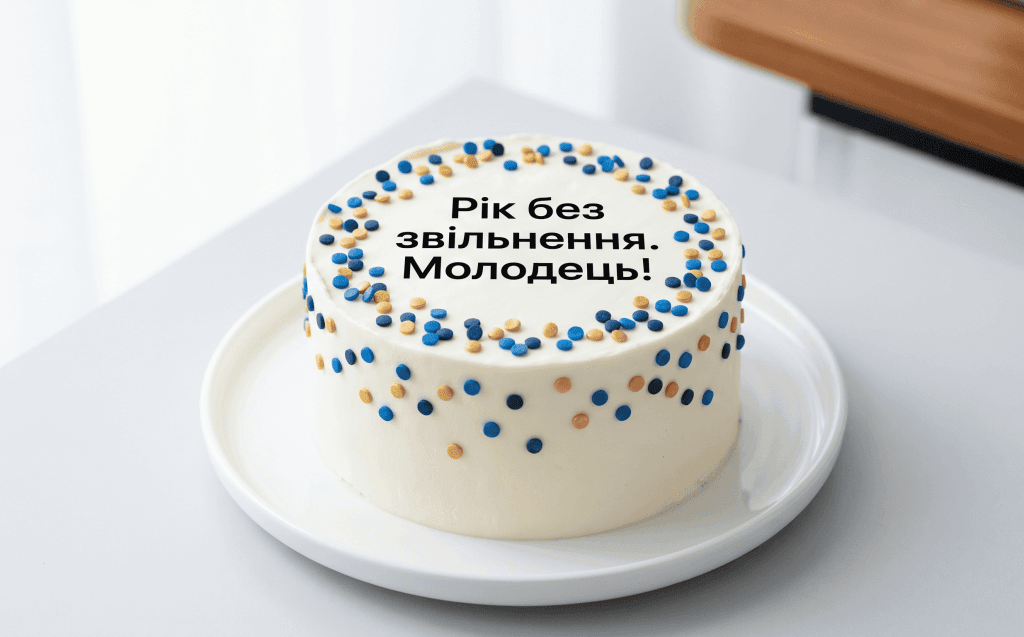 смішний напис бенто торт колезі на день народження — офісний гумор торт колектив подарунок