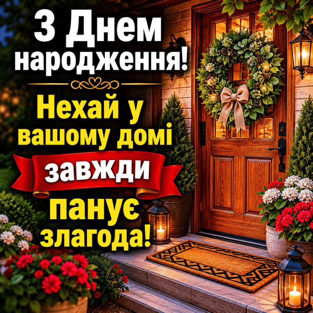 Щире побажання злагоди, миру та добробуту сусідові по дачі або багатоквартирному будинку.