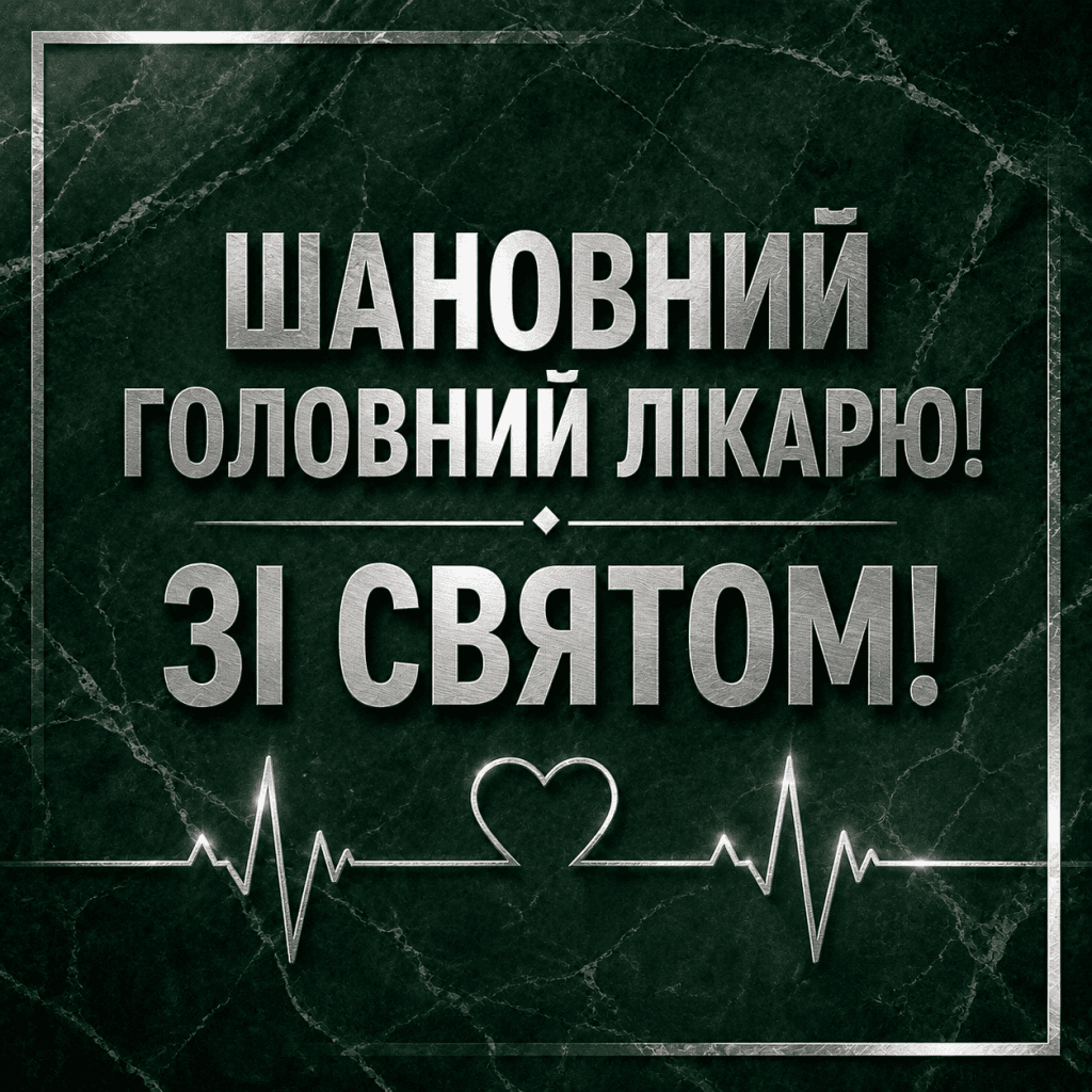 Преміальна листівка для привітання керівництва лікарні та головного лікаря.