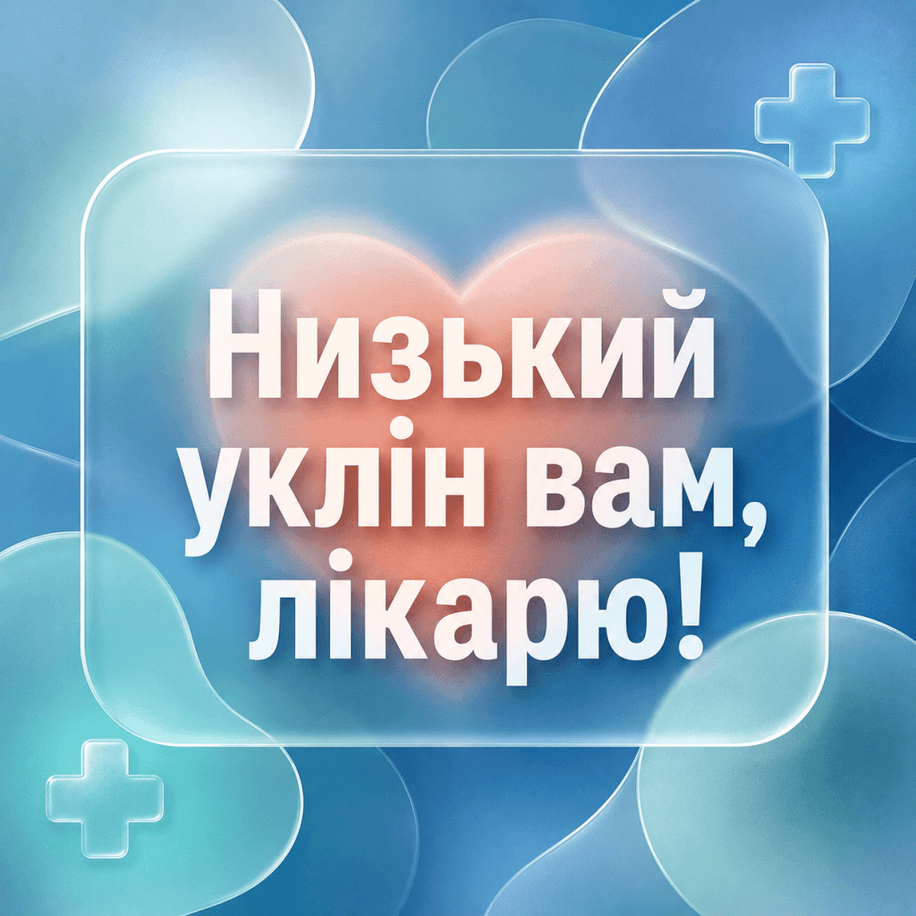 Листівка подяки медикам у стилі гласморфізм з глибоким змістом.