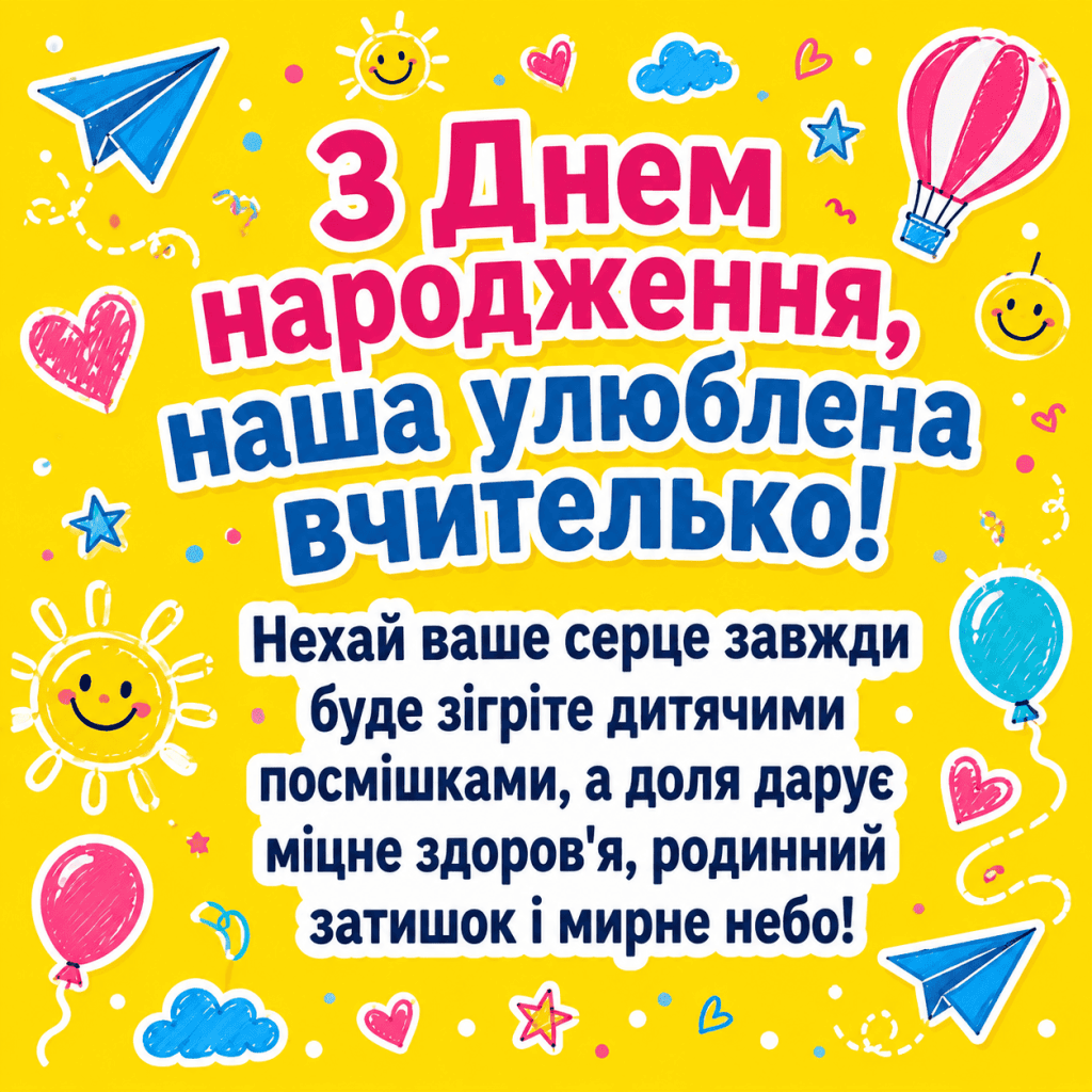 Оригінальне привітання вчителю початкових класів від учнів
