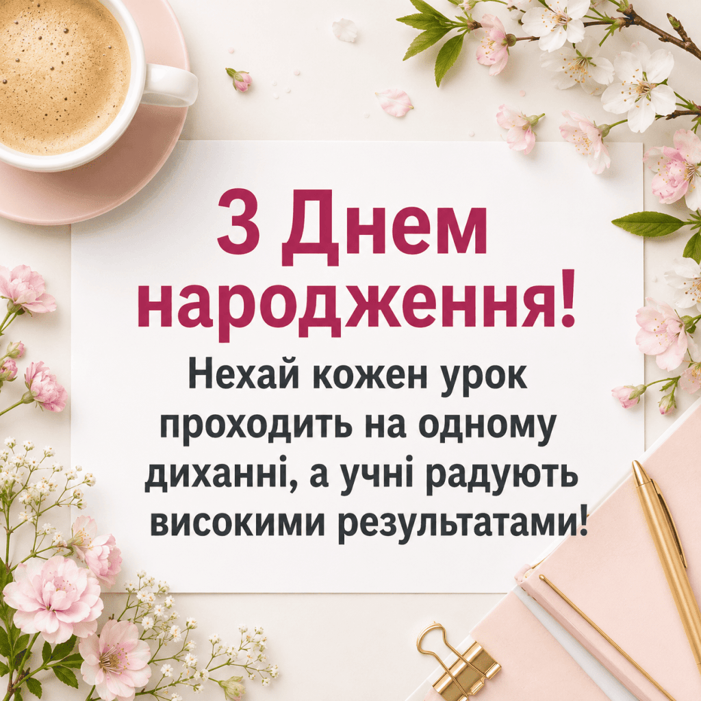 Листівка з днем народження вчителю від батьків у прозі